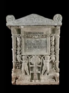 Epitaph: Roman relief, Musee Lapidaire, Avignon, Provence, France