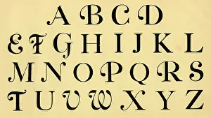 Typography: Roman script alphabet, upper case A-Z