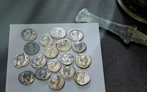 Coin: Roman silver denarius coins. From Nydan Bog. Ny Carlsberg Gl