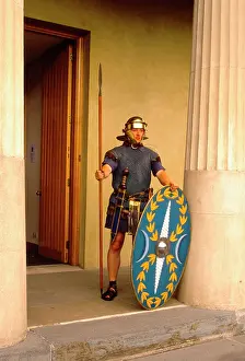 Reenactment: Roman soldier, Isca, Caerleon, Wales