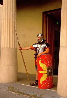 Reenactment: Roman soldier, Isca, Caerleon, Wales