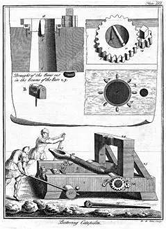 Catapult: Roman soldiers operating a Catapult, a siege engine