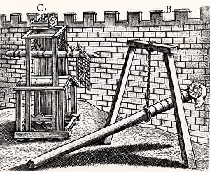 Hung: Roman soldiers using two forms of battering ram