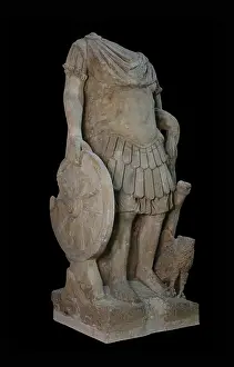 Archeologique: Roman statue, Musee Lapidaire, Avignon, Provence, France