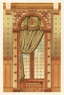 Damask: Roman-style wall hanging, circa 1900