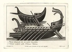 Prow: Roman trireme and boat