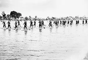 Skis: Romanian infantry during an exercise, 1932