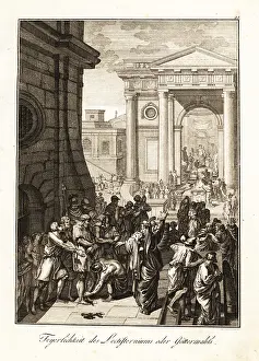 Debtors: Romans offering meals to gods and goddesses in