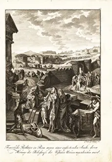Heathen: Romans praying at a temple to end the Antonine