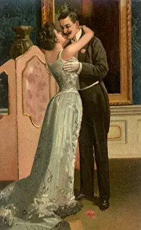Elegantly: Romantic Couple Embracing