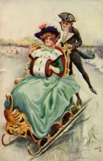 Tricorne: Romantic couple with an ice carriage