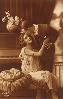 Romantic Couple in Sepia