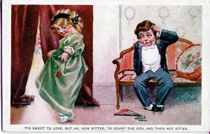 Reject: Romantic postcard, Girl rejects boy