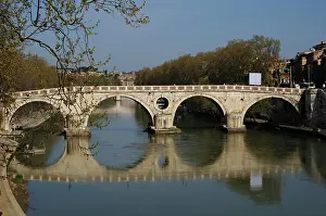 Reflect: Rome. Sisto Bridge on the river Tiber