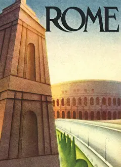 Roadway: Rome Travel Poster