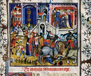 Valencia: Romulo Romano Regnorum. Foundation of Rome. Miniature. Manus