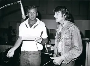 Schone: Ron Ely and Reiner Schone in a recording studio, Munich