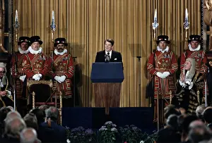 Beefeaters: Ronald Reagan. President Reagan addressing the