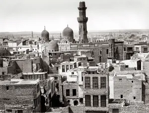 Muslin: Rooftop view of Cairo, Egypt, c.1880's
