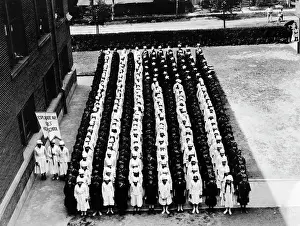 Orleans: Rooftop view of a human formed living flag by