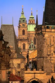 Urs001: Rooftops Medieval Towers of Charles Bridge Gatehouse