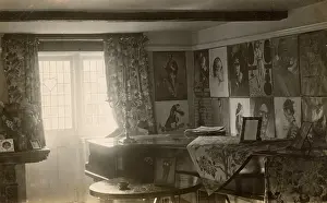 Candelabra: Room with grand piano and posters