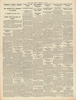 Tweedsmuir: Roosevelt sends peace envoy to Europe