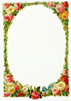 Bordered: Rose-bordered notepaper