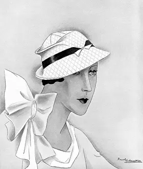 Organdie: Rose Descat hat drawn by Paul Valentin
