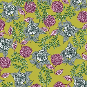 Florals: Rose and hydrangea pattern
