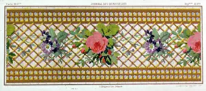 Afterwards: Rose and Lattice Border - woolwork pattern