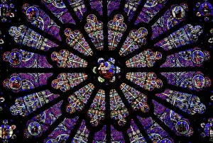 Debret: Rose window, Basilique Saint-Denis, Saint-Denis, France