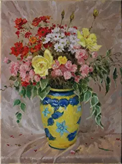 Carnations: Roses and carnations in a vase