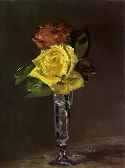 Manet: Roses in Champage Flute, by Manet
