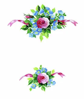 Motifs: Roses, forget-me-nots and pink ribbons