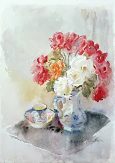 Ironstone: Roses in an Ironstone Jug