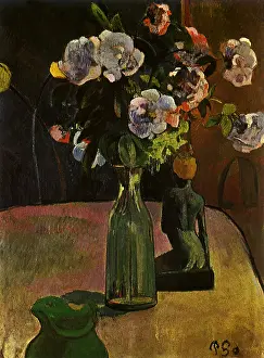 Backside: Roses and Statuette, by Gauguin