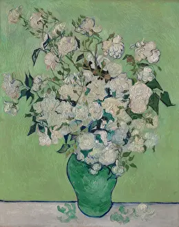 Painterly: Roses, by Vincent Van Gogh, 1890, Dutch Post-Impressionist