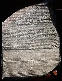 Languages: Rosetta Stone: Basalt slab inscribed with decree