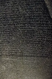 Languages: The Rosetta Stone. Demotic and Greek scripture