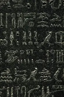 Languages: The Rosetta Stone. Hieroglyphic scripture