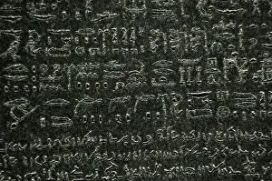 Languages: The Rosetta Stone. Hieroglyphical and demotic scripture