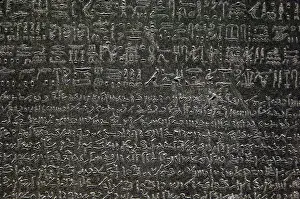 Languages: The Rosetta Stone. Hieroglyphical and demotic scripture