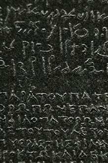 Languages: The Rosetta Stone. Hieroglyphical and demotic scripture