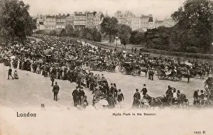 Nov15: Rotten Row, Hyde Park - Summertime, long queue and carriages