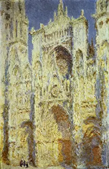 Archways: Rouen Cathedral, West Facade, Sunlight, by Monet