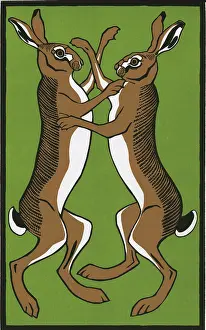 Towel: Round One - Boxing Hares - Design for Tea Towel