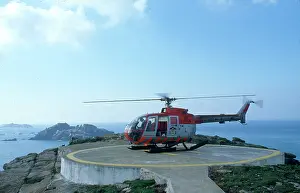 Scillies: Round Island Lighthouse, Isles of Scilly, Service Helicopter
