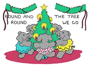 Willing: Round and round the tree we go -- elephants