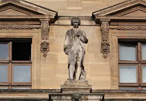 Rousseau statue, Cour Napoleon, Louvre, Paris, France